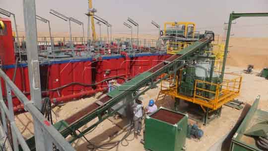 巖屑甩干機系統(tǒng)現場布置實景圖